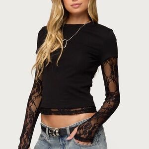Edikted lace layered t shirt